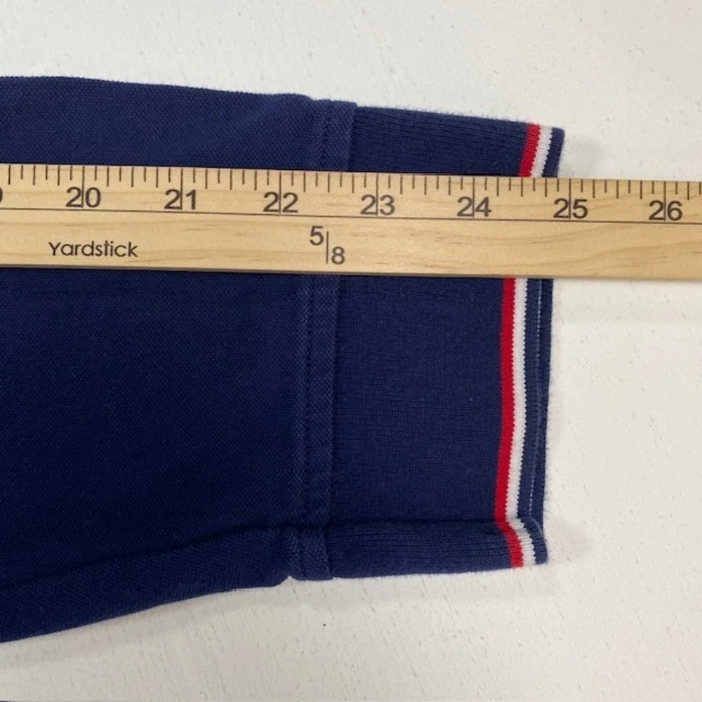 Polo Ralph Lauren Mens XXL Navy Blue Big Pony Long Sleeve Polo Tipped Trim - Picture 8 of 10